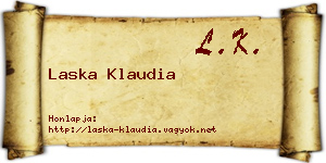 Laska Klaudia névjegykártya